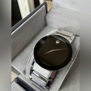 Men’s Movado Museum Classic black and silver tone watch